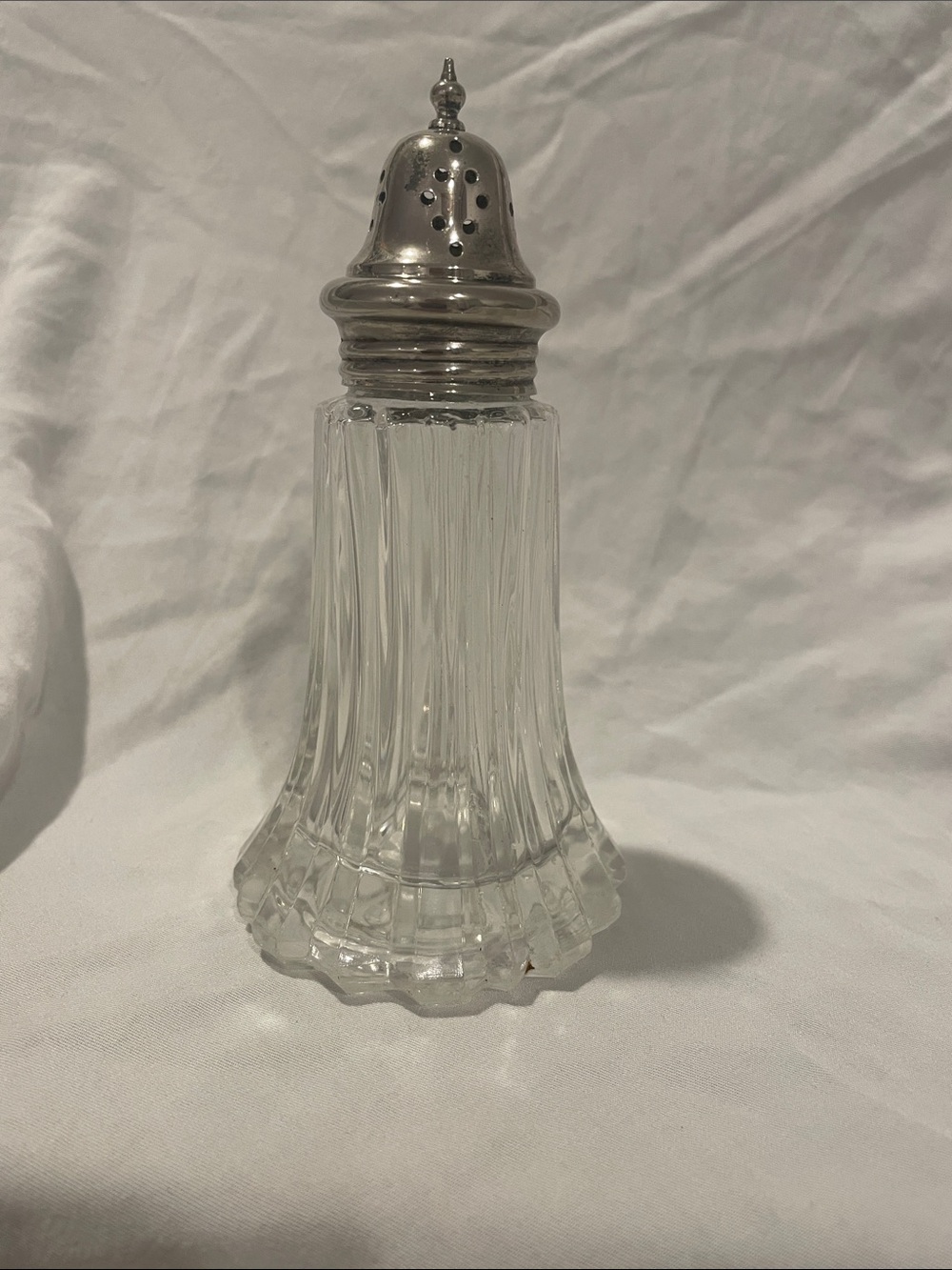 Clear Glass Sugar Shaker with Silver Metal Lid